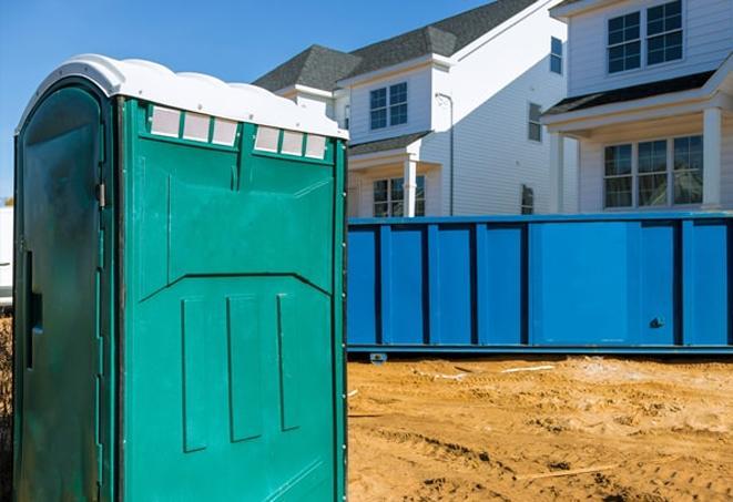 clean, well-maintained porta potties on a work site